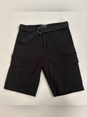 New! Wicked Stitch men’s cargo shorts size 32 black with belt